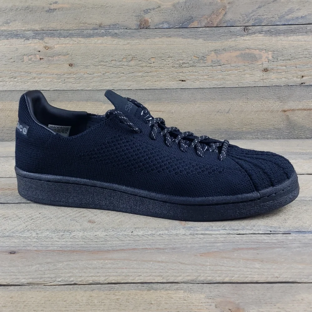 adidas PW Superstar PK Originals Pharrell Williams Primeknit Triple Black - Picture 2 of 10